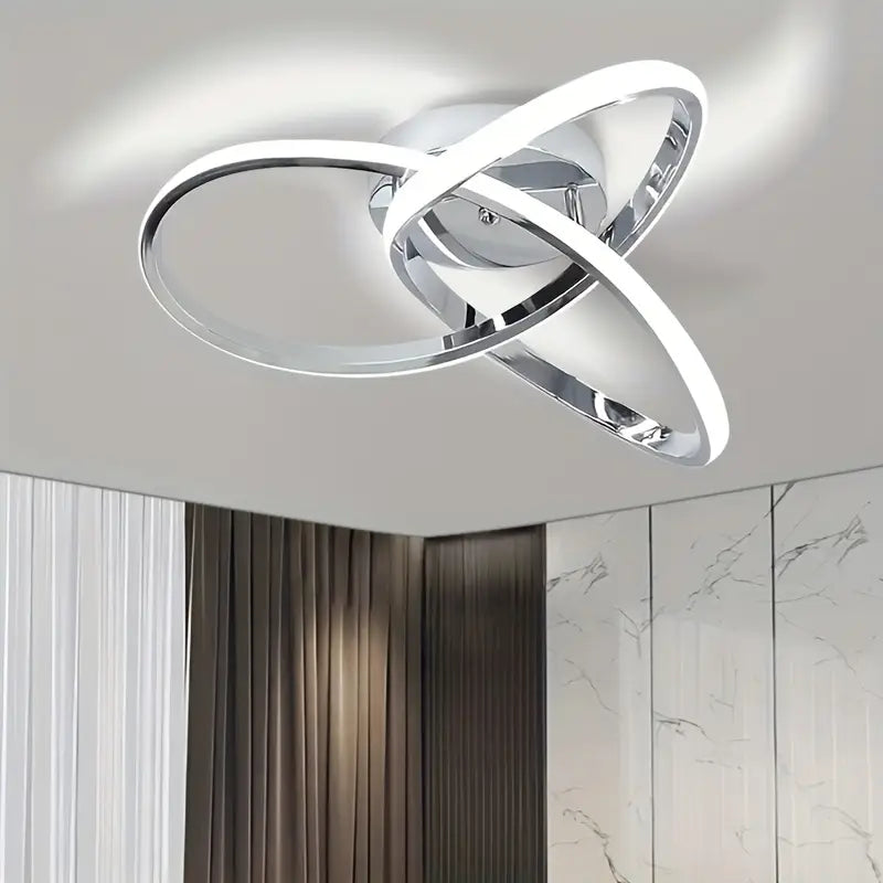 Lustre Moderno LED Dourado — 2 Tons de Luz | Elegância e Versatilidade