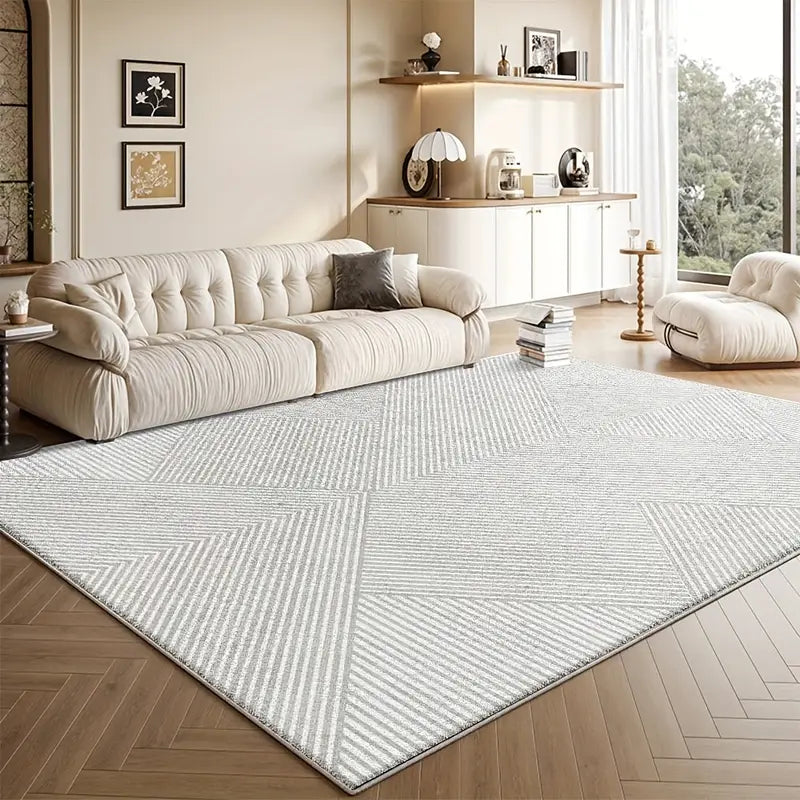 Tapete Geométrico Moderno – Leve, Lavável, Antiderrapante, Confortável e Decorativo | Vários Tamanhos para Quarto, Sala e Escritório