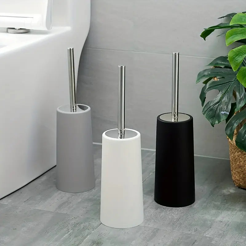 Escova Sanitária com Suporte – Cabo Longo, Plástico Destacável e Cerdas Flexíveis para Limpeza de Vasos