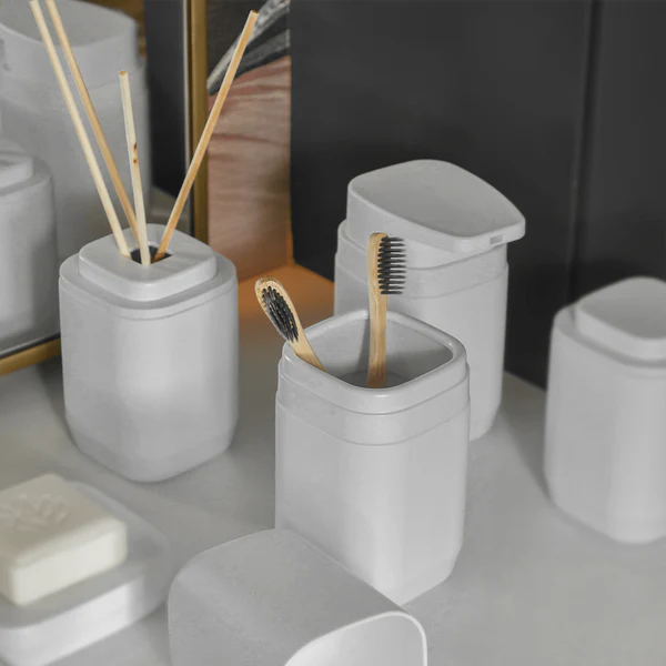 Kit de banheiro Completo com lixeira de pedal Ou 6 peças Linha Oasi