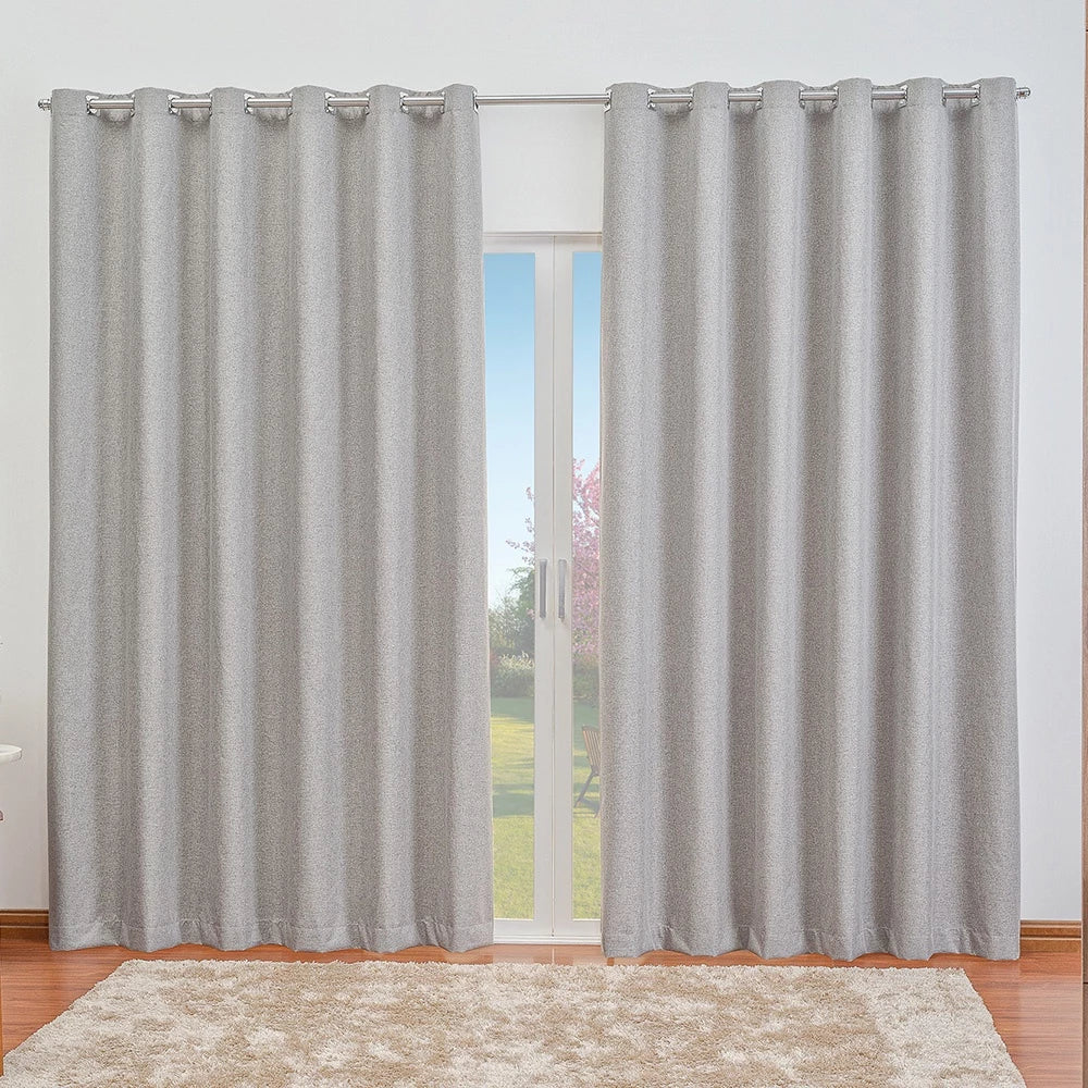 Cortina Blackout Térmica 100% Vedação Premium 4,40x2,60m Sala Quarto Varão 3M Cinza