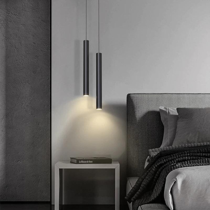 Conjunto de 2 Luminárias Pendente Tubo Cilíndrico Bivolt