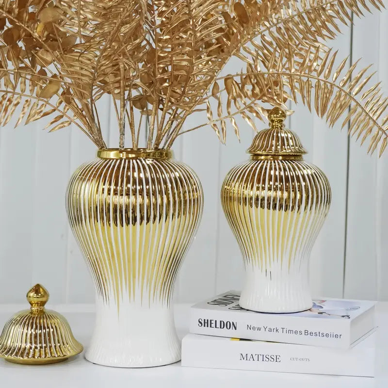 Conjunto de 2 Vasos de Cerâmica Decorativos com Design Minimalista – Ideal para Sala, Mesa e Ambientes Aconchegantes
