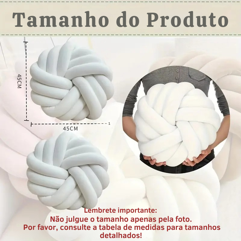 Conjunto com 2 Almofadas Decorativas Minimalistas Brancas com Nó