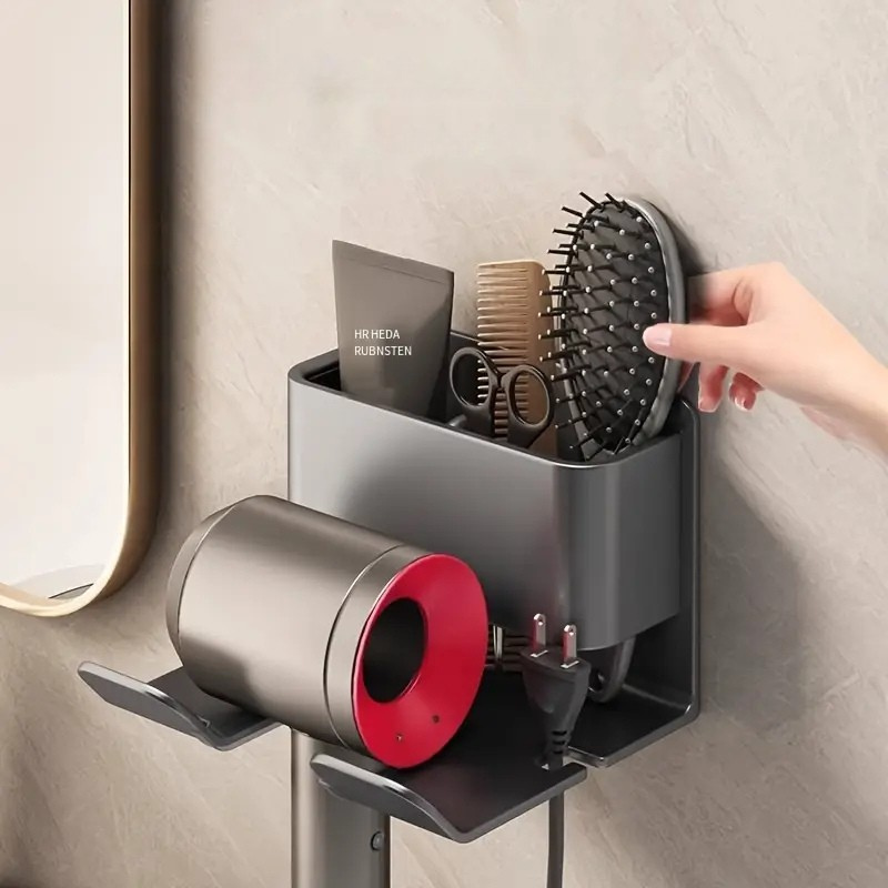 Suporte para Secador de Cabelo – Fixação sem Furar, em Metal Resistente