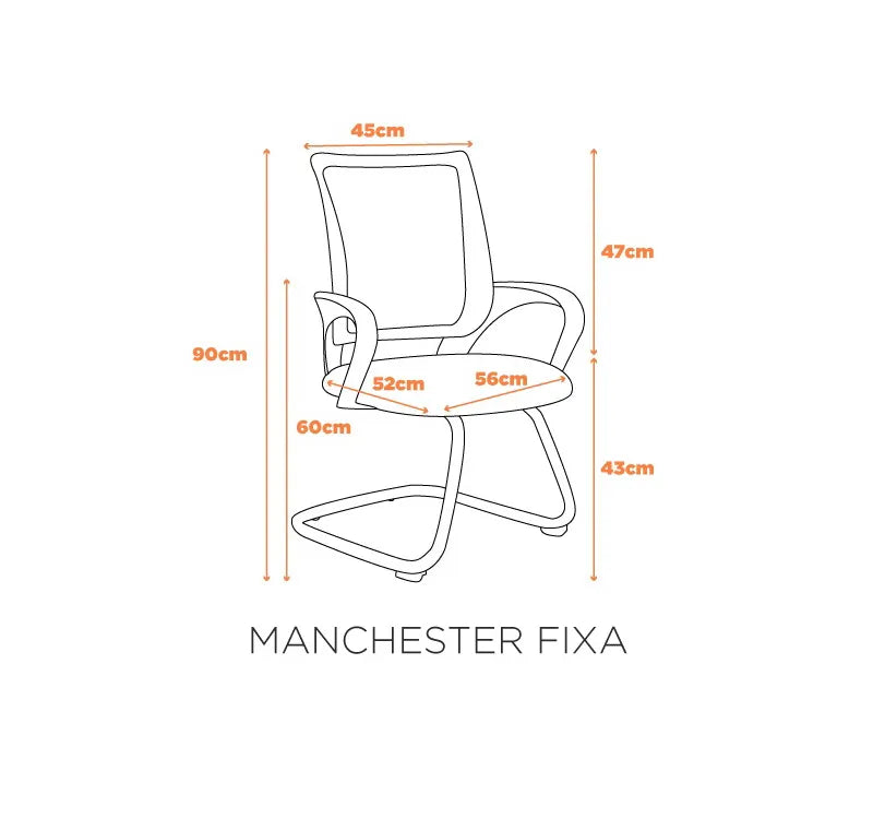 Cadeira para Escritório Manchester Base Cromada Fixa F5 Office