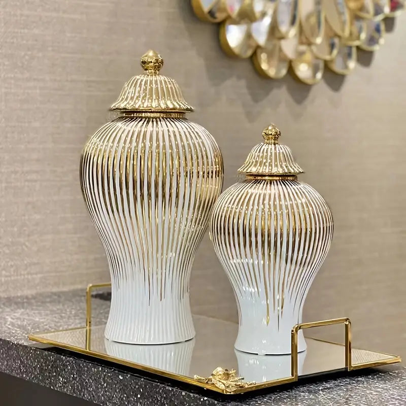 Conjunto de 2 Vasos de Cerâmica Decorativos com Design Minimalista – Ideal para Sala, Mesa e Ambientes Aconchegantes