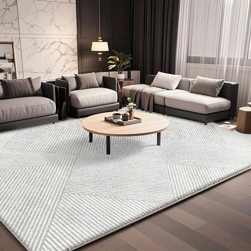 Tapete Geométrico Moderno – Leve, Lavável, Antiderrapante, Confortável e Decorativo | Vários Tamanhos para Quarto, Sala e Escritório