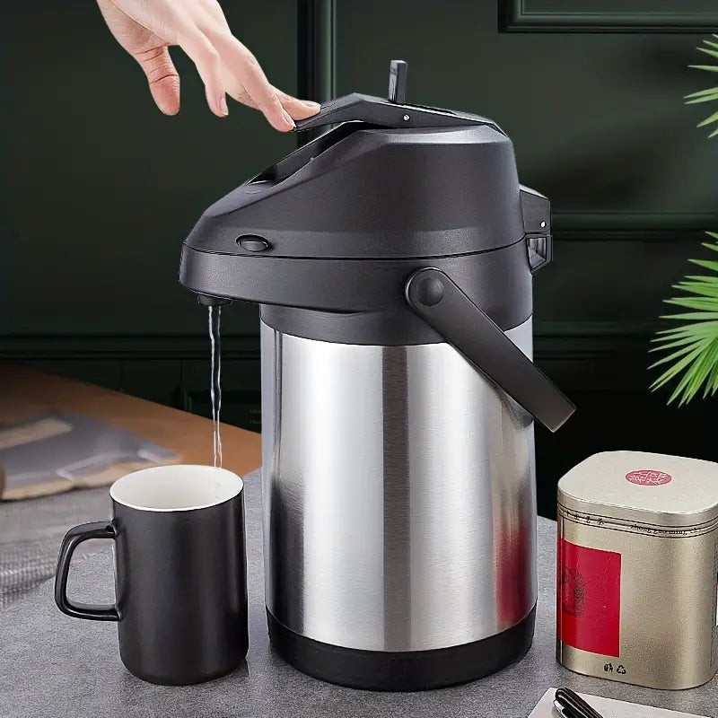Dispenser Térmico de Bebidas Quentes – Garrafa de Café em Aço Inox com Torneira, 1,9L