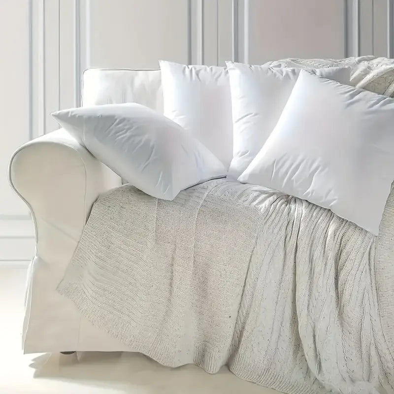 Conjunto de 4 Almofadas Decorativas Luxuosas e Macias - Padrão Geométrico Clássico, Enchimento 100% Poliéster