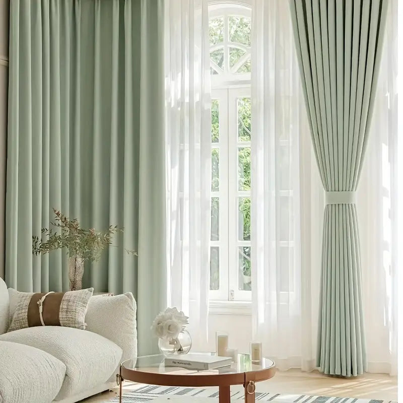 Conjunto com 2 Cortinas Opacas para Quarto – Tecido Espessado com Textura de Linho Artificial, Redução de Ruído e Bloqueio Total de Luz