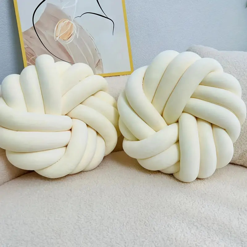 Conjunto com 2 Almofadas Decorativas Minimalistas Brancas com Nó