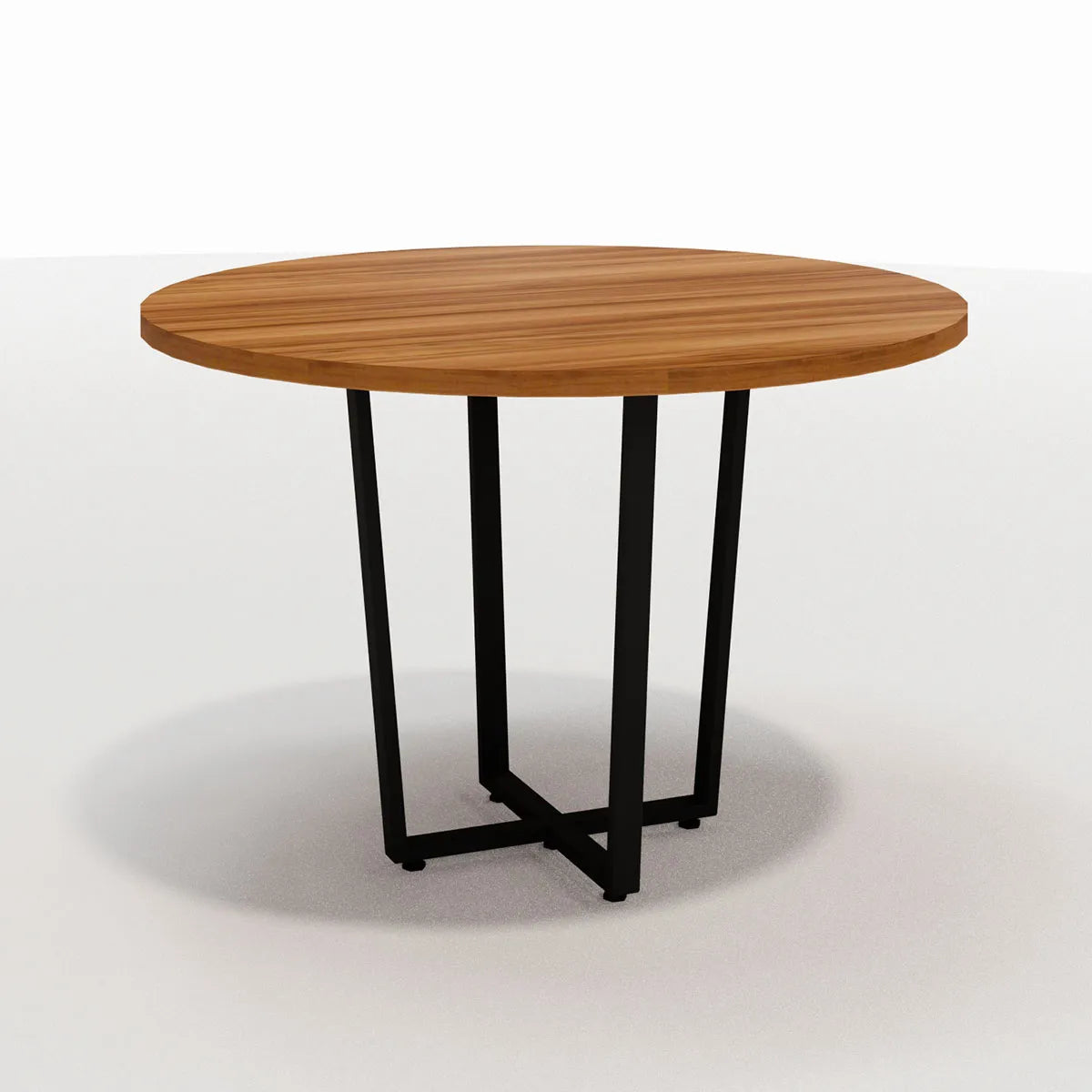 Mesa de Reunião Industrial Redonda 110cm Pés em Metal F5 Office