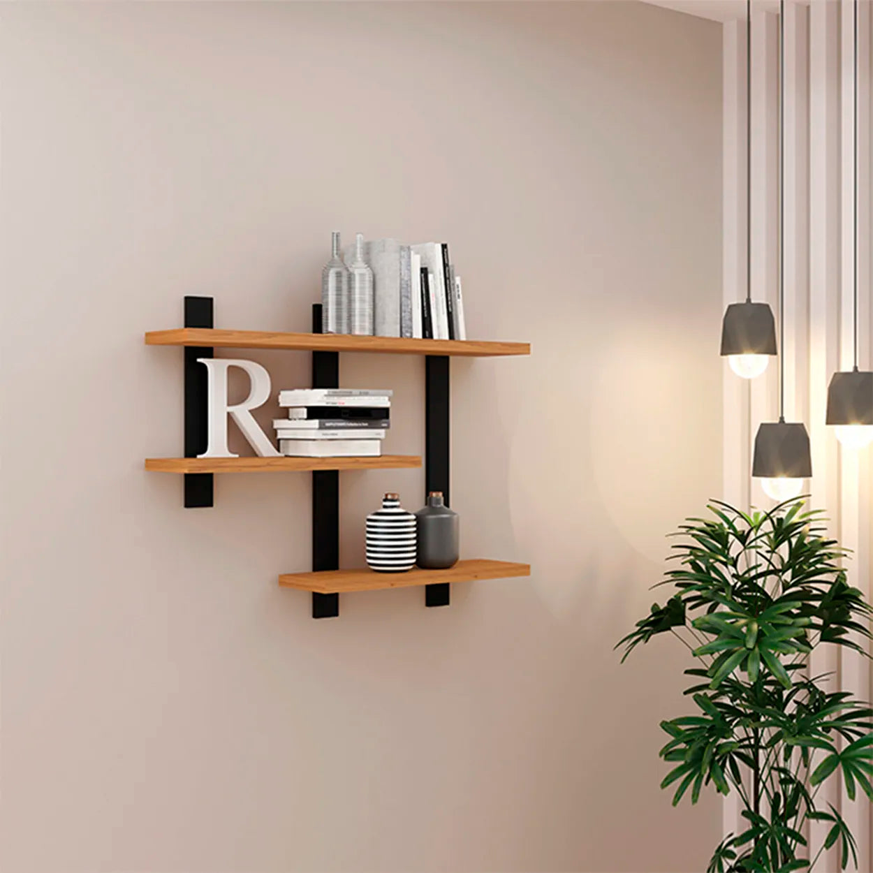 Prateleira Nicho Suspensa Industrial Home Office 100% MDF
